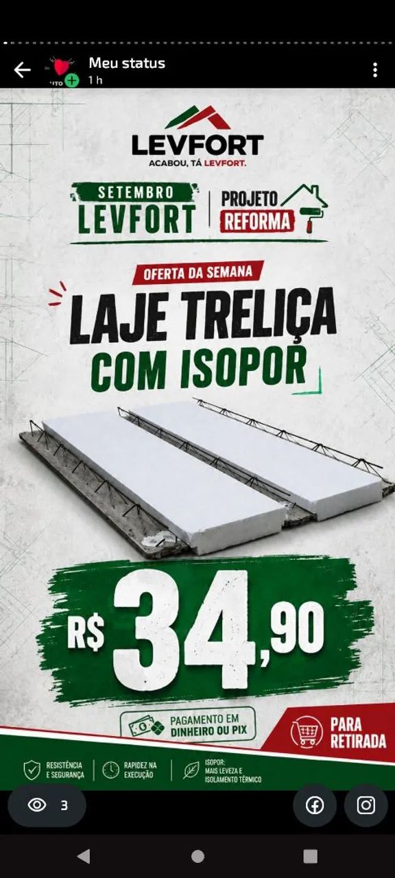 Laje treliça com isopor 