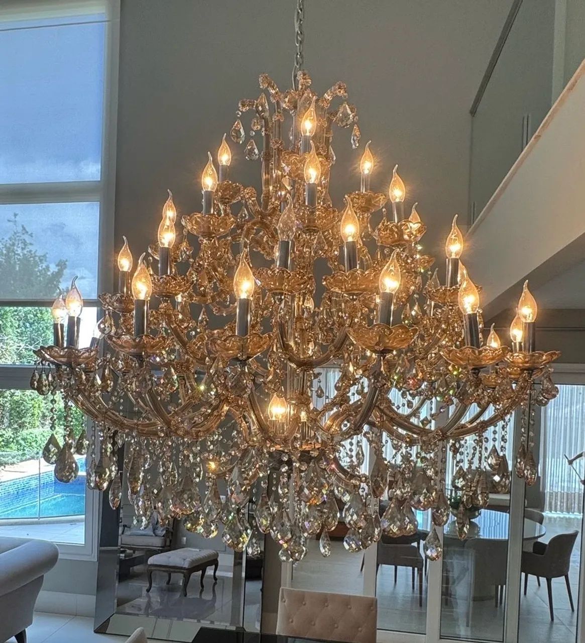 Lustre de cristal âmbar  - Foto 3