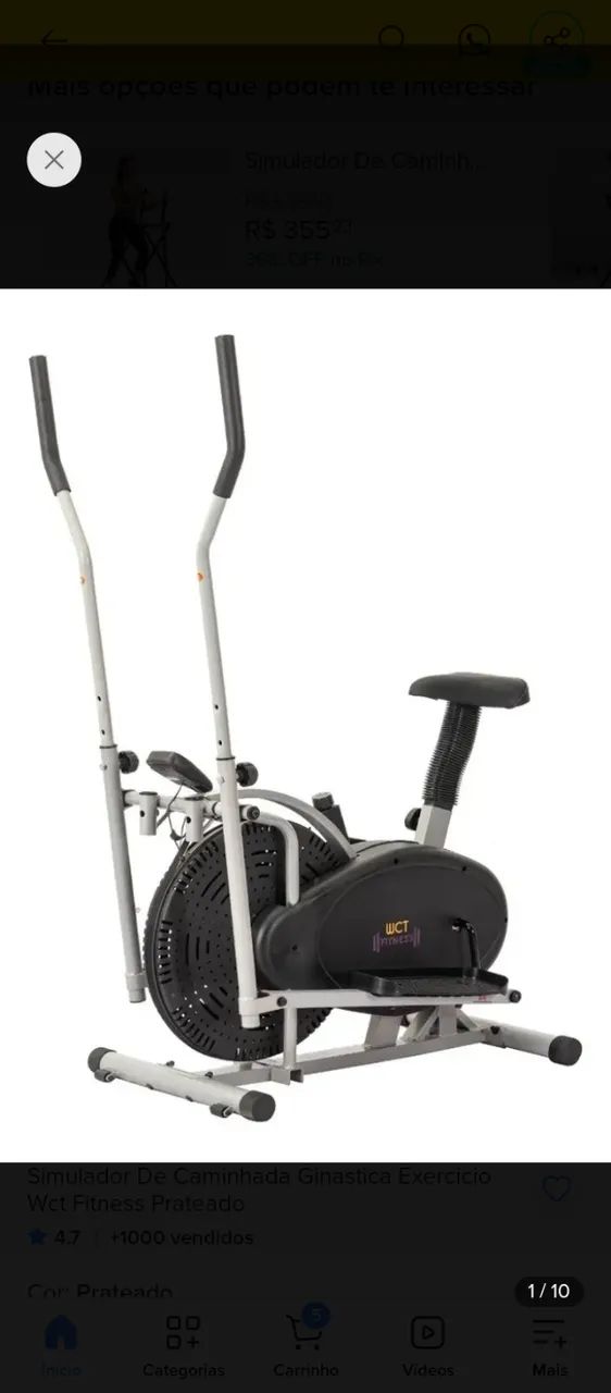 Bicicleta e elíptico wct 