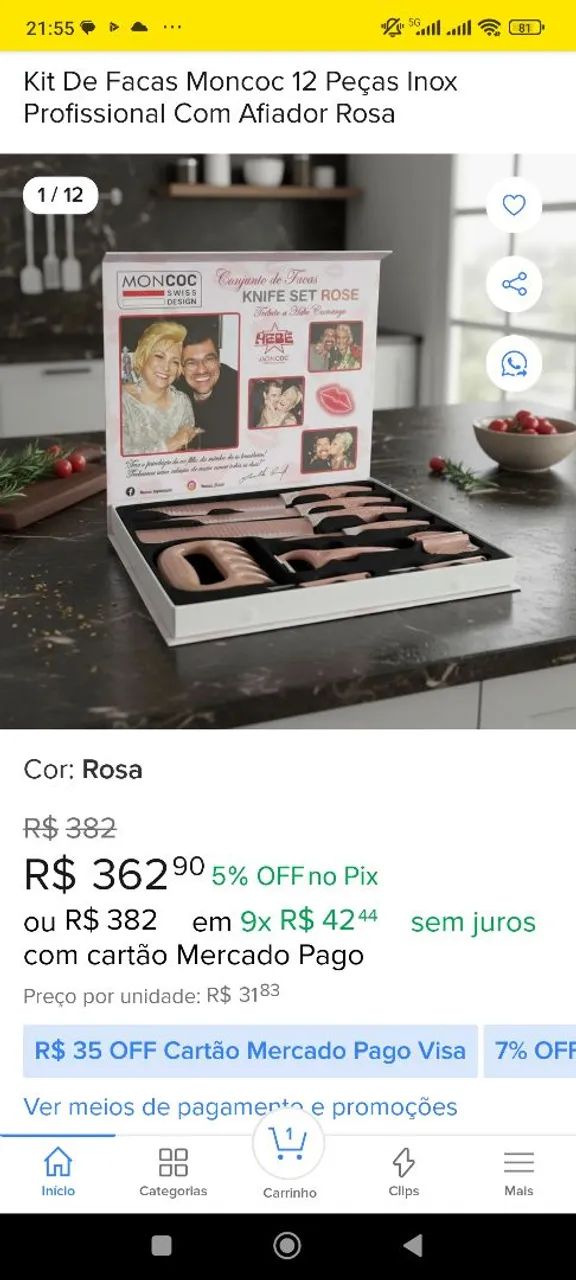 Kit de facas WWB, com 12 peças  - Foto 5