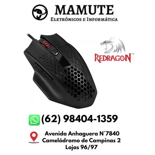 Mouse Gamer Redragon Bomber 12400dpi Ergonômico RGB Preto M722