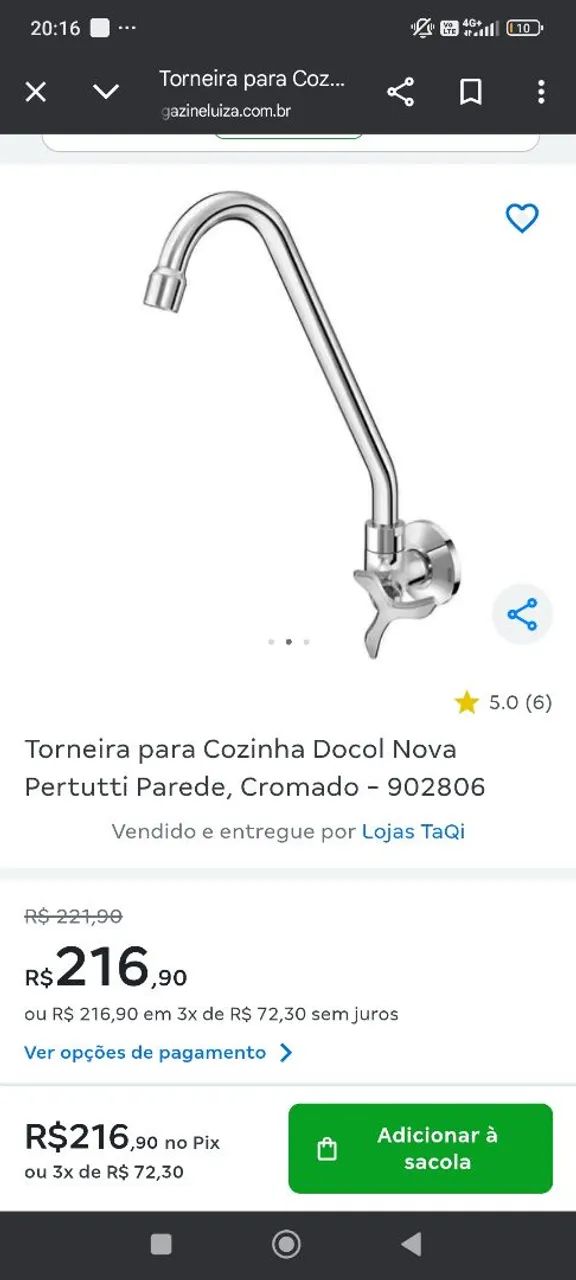 Torneira bica móvel parede Docol petute lacrada tenho quantidade - Foto 2