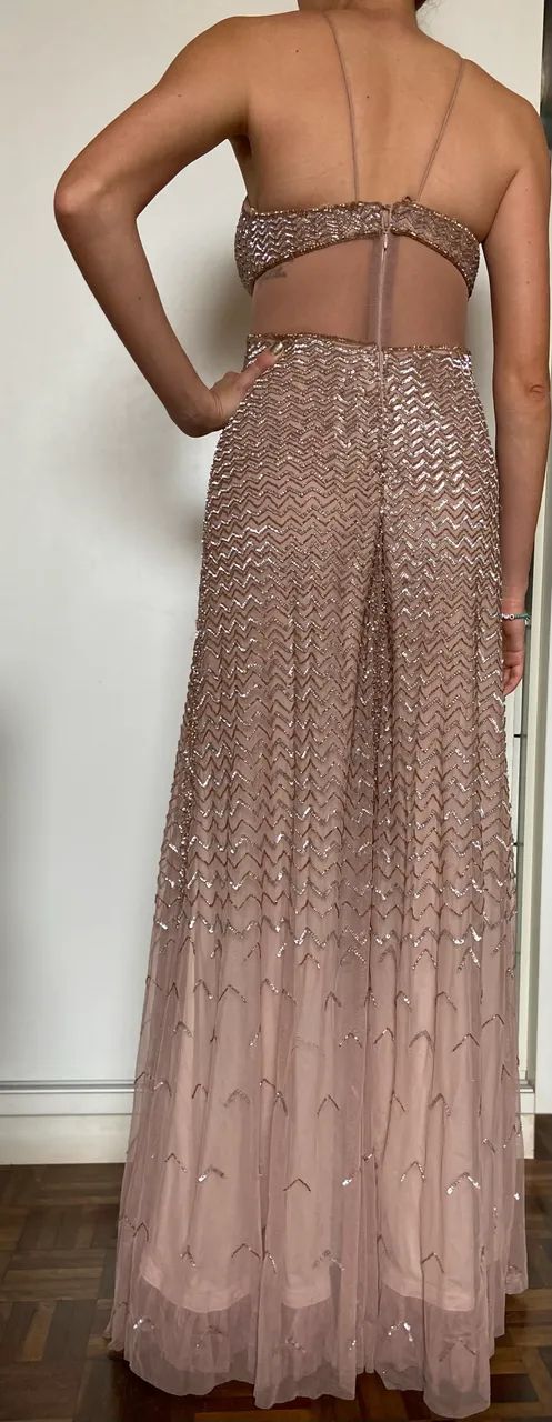 Vestido longo rose 