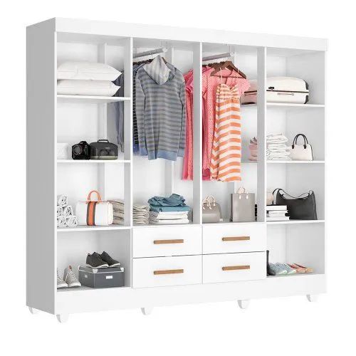 Guarda roupa Casal Lite 8 portas - Branco  - Foto 2