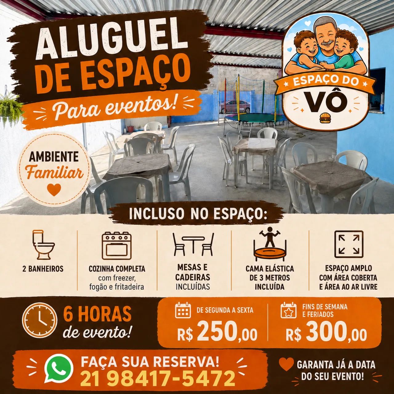 Espaço para eventos no Jardim Catarina SG