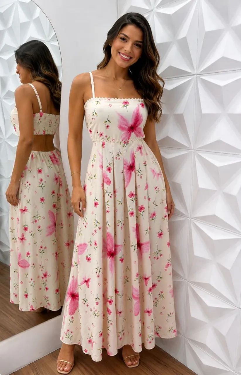 Vestido estampado longo - Foto 2