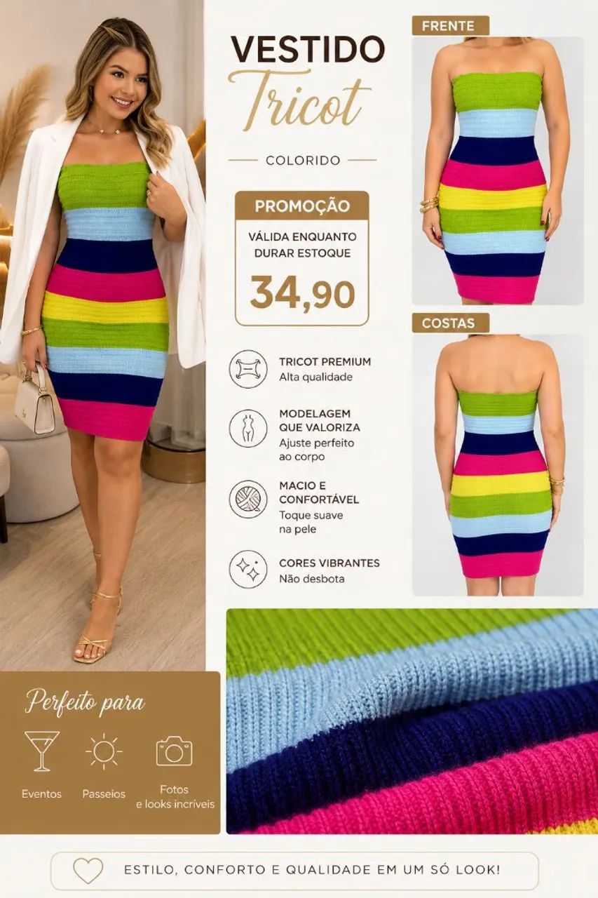Vestido tricô Premium  - Foto 2