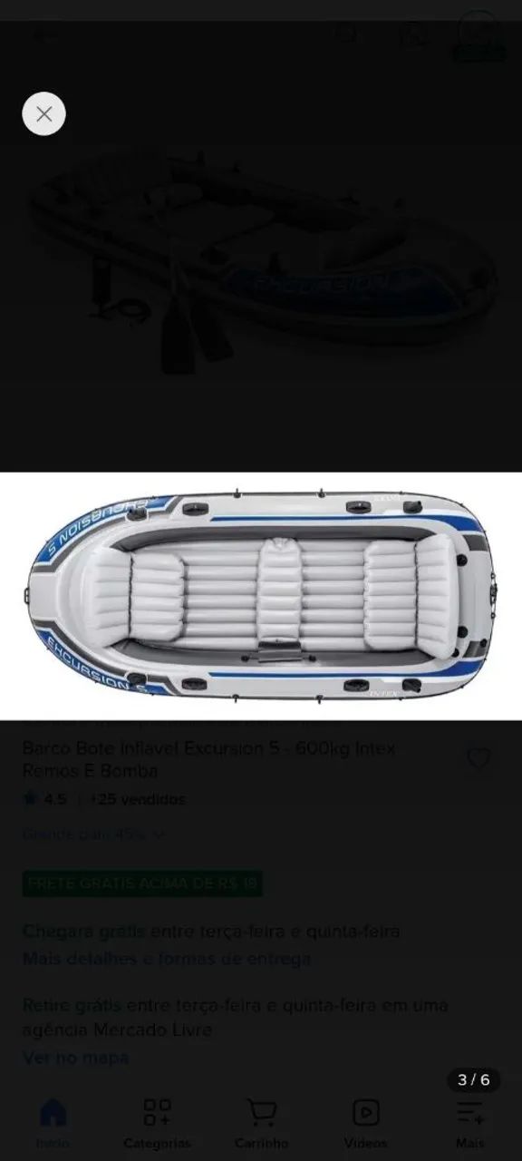 VENDO BOTE INFLAVEL INTEX - MODELO EXCURSION 5 - Foto 2