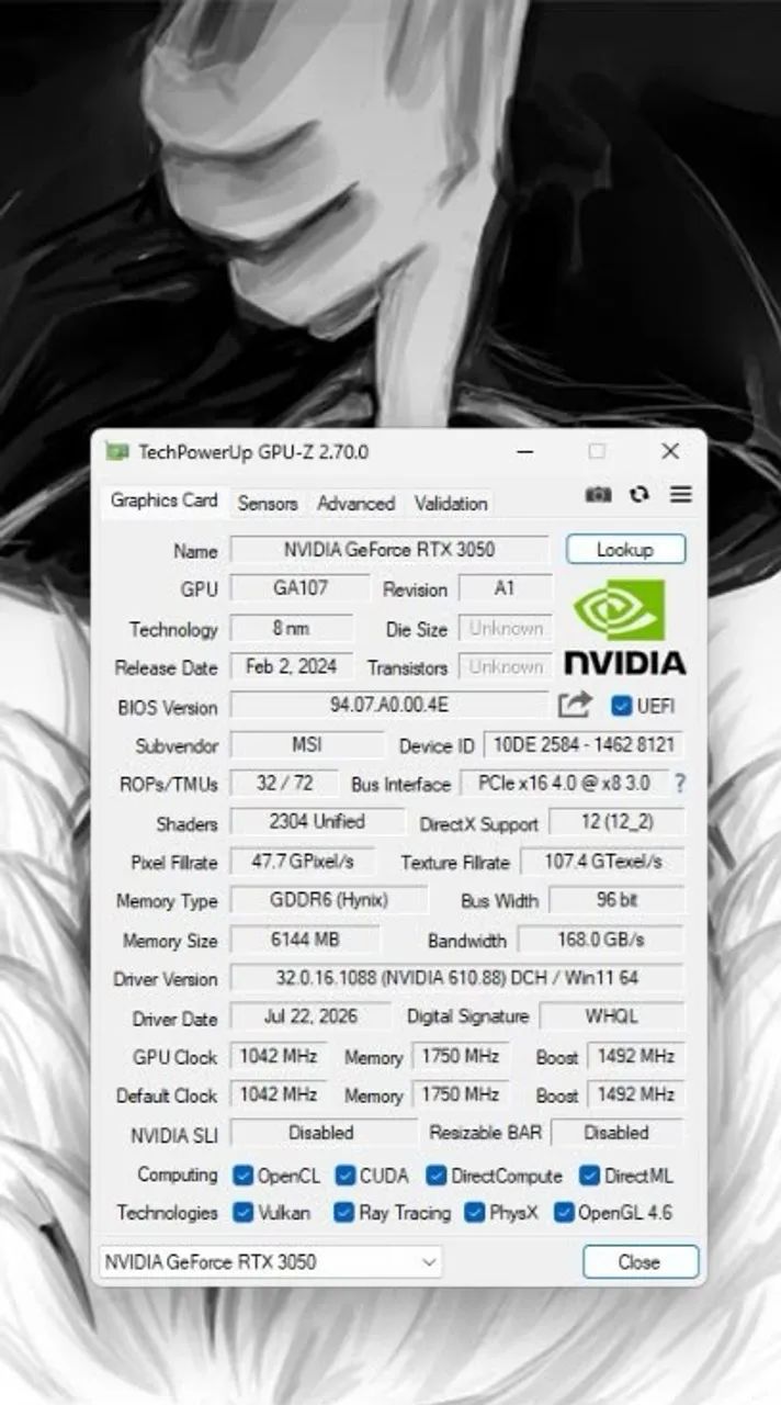 RTX 3050 MSI 6GB - Foto 5