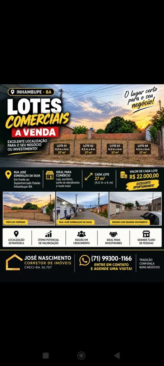 lotes comerciais em Inhambupe!!! OPORTUNIDADE!!; - Foto 4