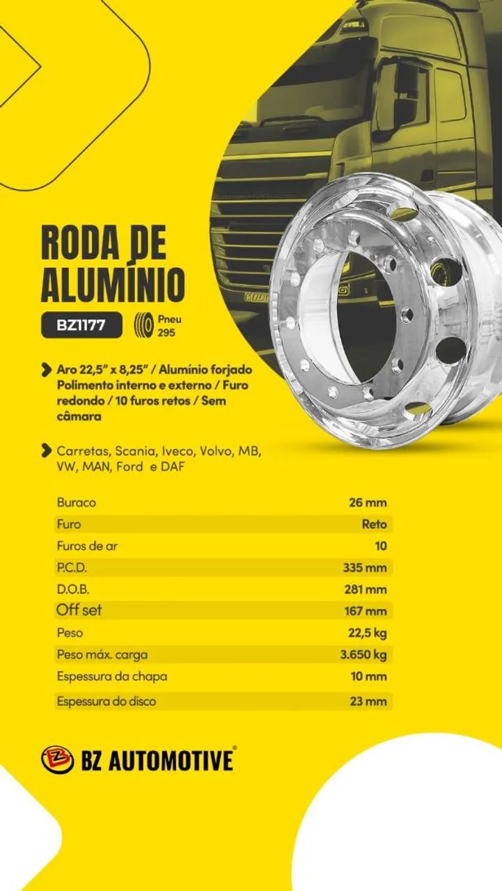 Roda Alumínio 22.5 - Foto 2