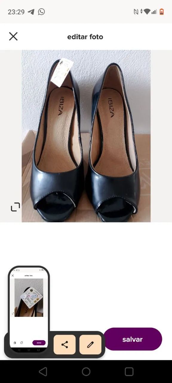 Peep toe ibiza preto 37 - Foto 2