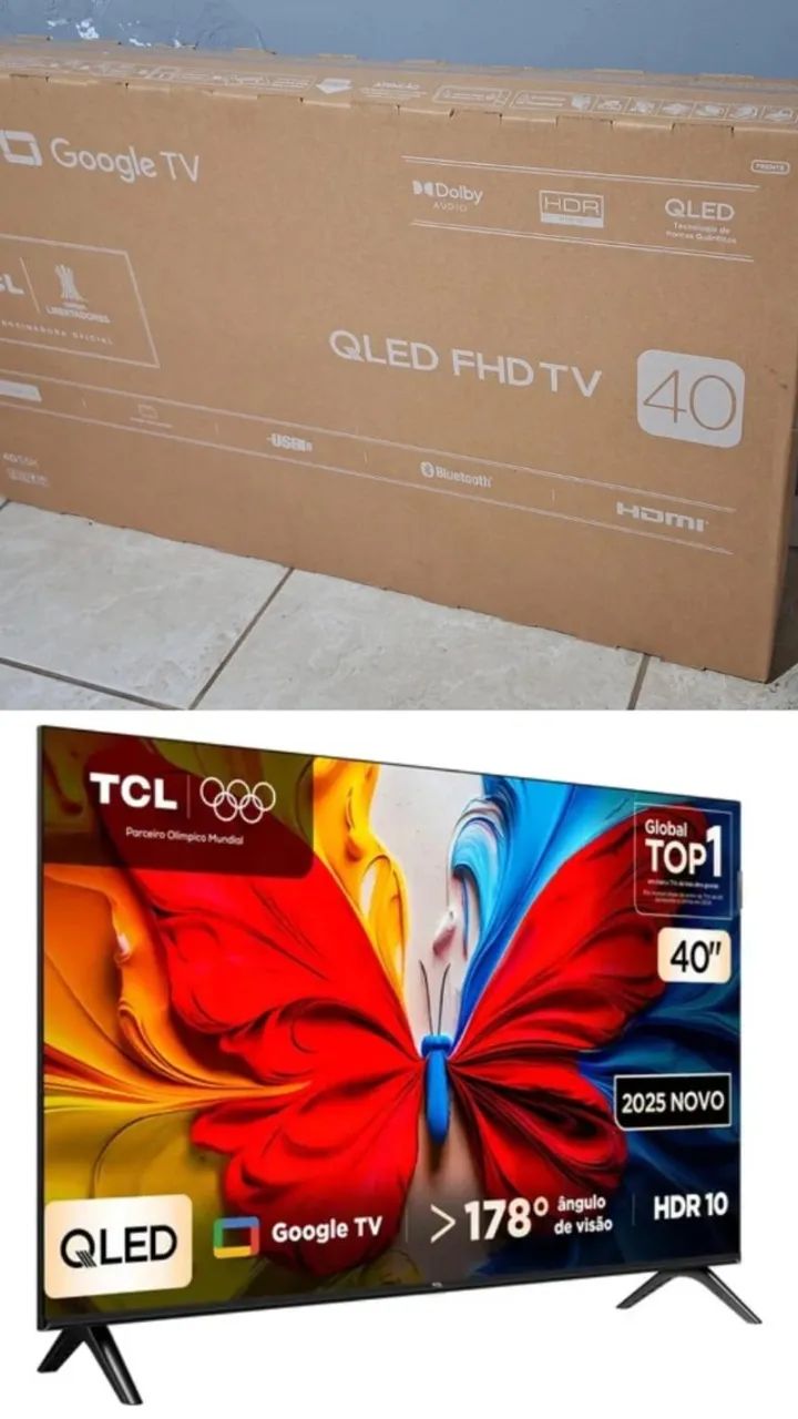 smart tv TCl 40`` QLED Full HD- NOVA NA CAIXA 