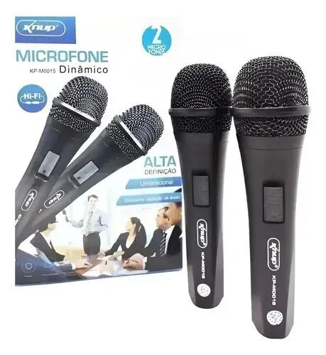 Microfone duplo dinâmico com fio  - Foto 5