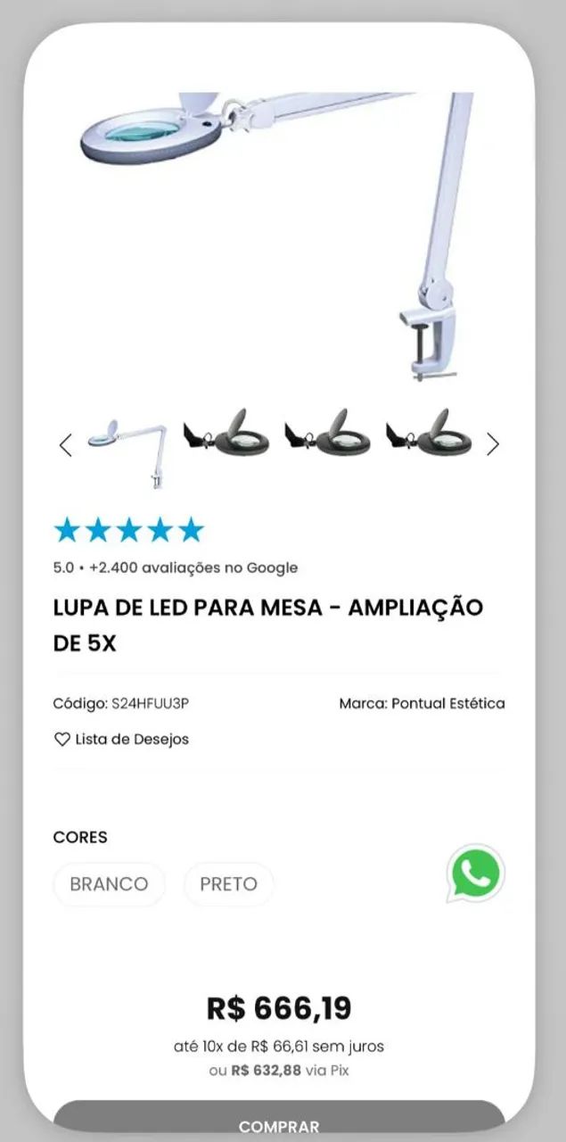Lupa de Led - Pontual Estética- Nova - Foto 3
