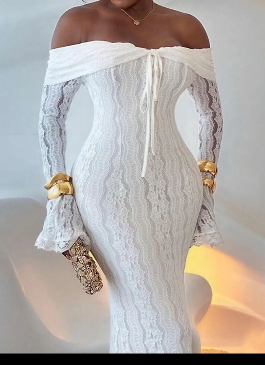 Vestido longo sereia Branco  - Foto 3