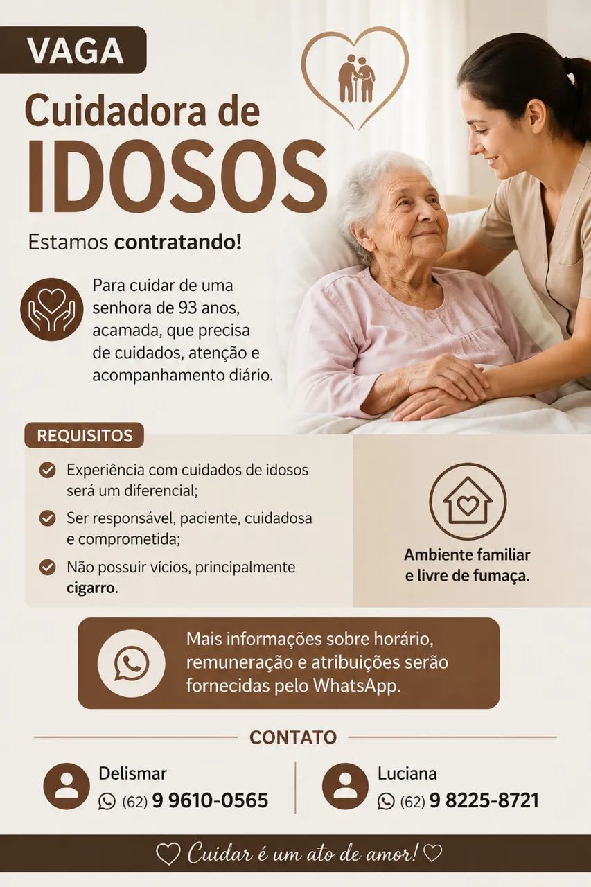 Vaga para cuidadora de idoso 