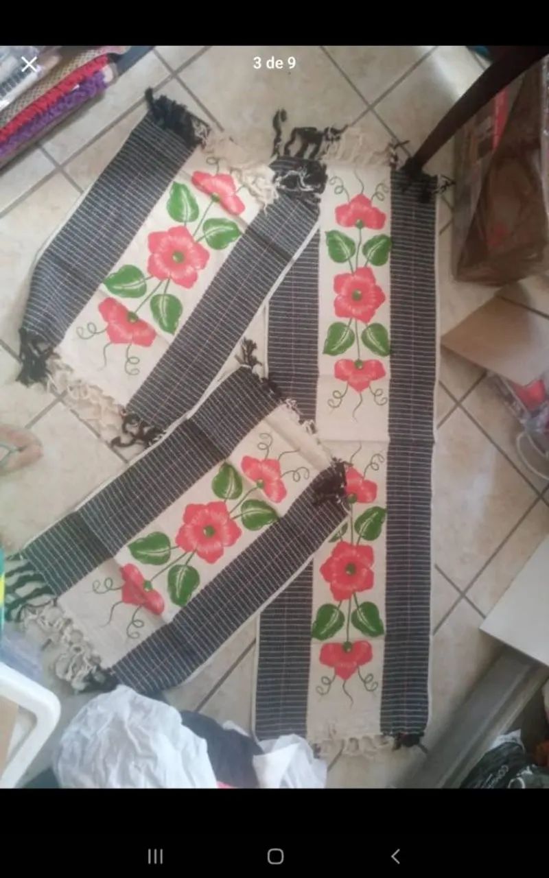 Kit passadeira para cozinha kit com 3 tapetes de algodão, decorativo, lavável  - Foto 3