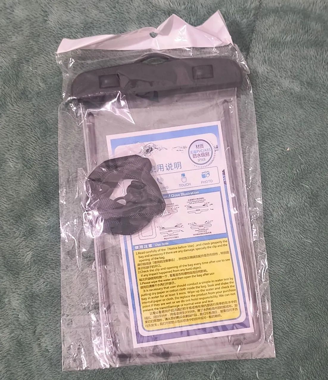 Bolsa capa de celular a prova d'água impermeável na cor preta