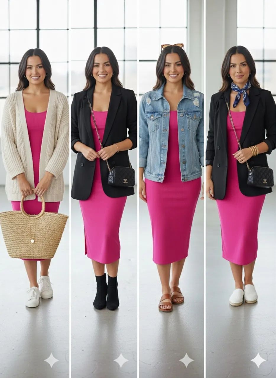 Vestido tam M midi canelado rosa pink sem mangas - Foto 2