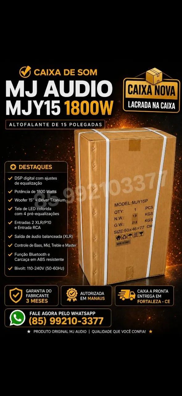 Caixa de som MJ AUDIO MJY15 1800W - Foto 2