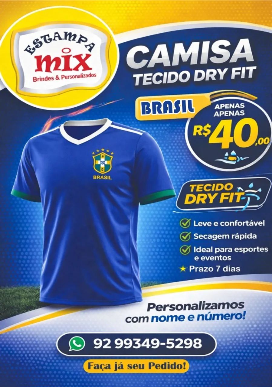 Camisa do Brasil Dry fit