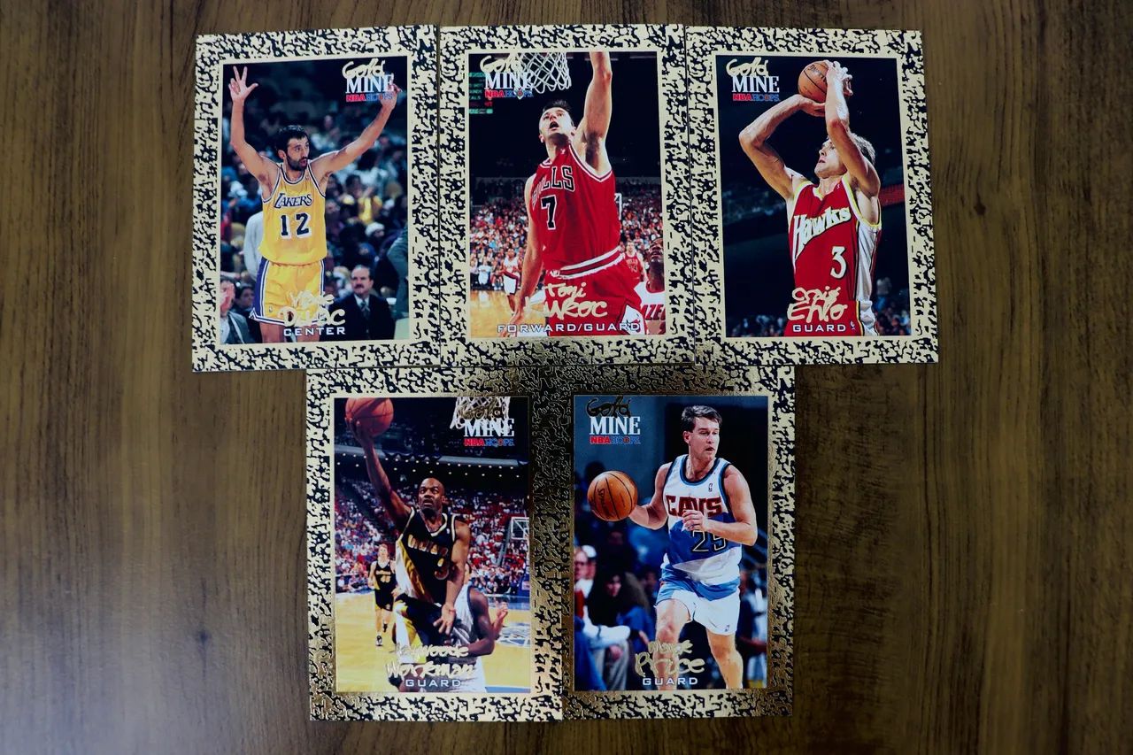 Lote 5 Cards NBA SkyBox 1994-95 Gold Mine