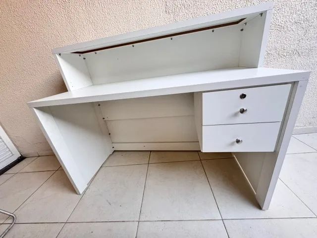 Balcão Receção / Escritório Branco 2 Gavetas - Foto 5