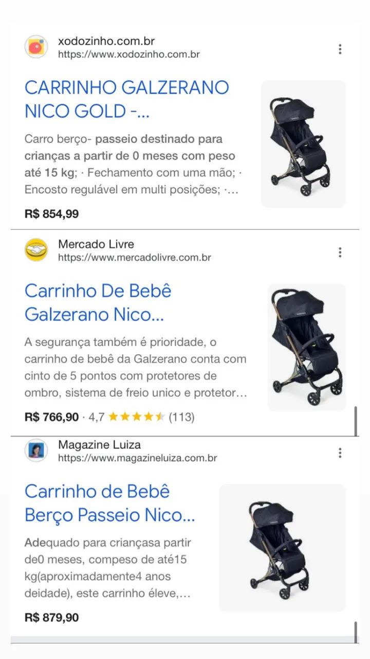 Carrinho de bebê GALZERANO  - Foto 4