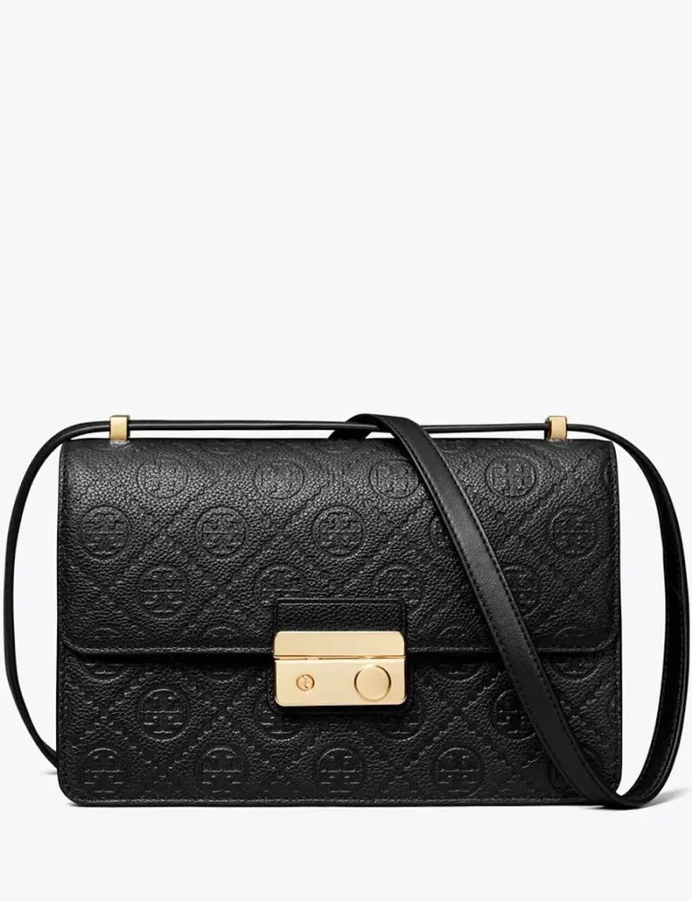 Bolsa de Ombro T Monogram Pebbled