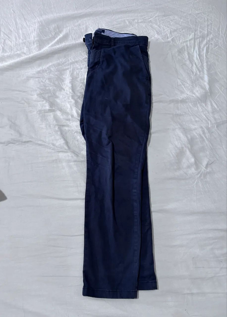 Calça Tommy Hilfiger Slim Fit Stretch Azul Tamanho 42 Semi Nova