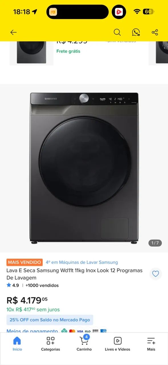 Máquina de lava e seca smart inverter  - Foto 4
