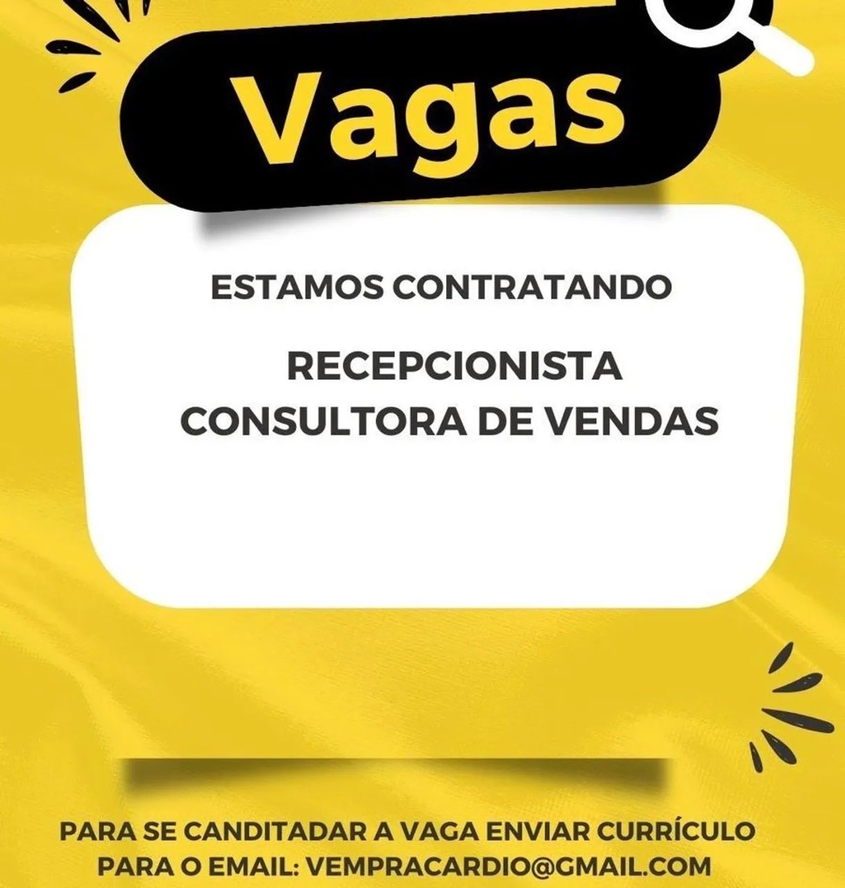 Recepção/Consultora de Vendas 