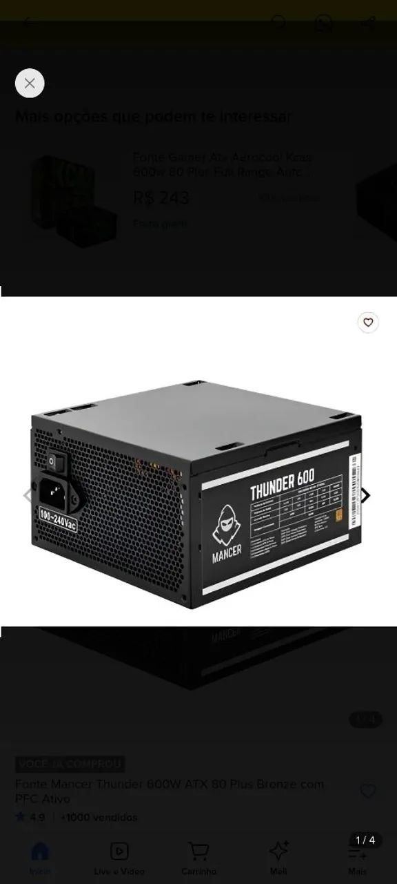 Fonte 600W mancer  - Foto 2