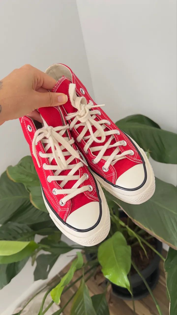 All Star vermelho cano alto plataforma  - Foto 2