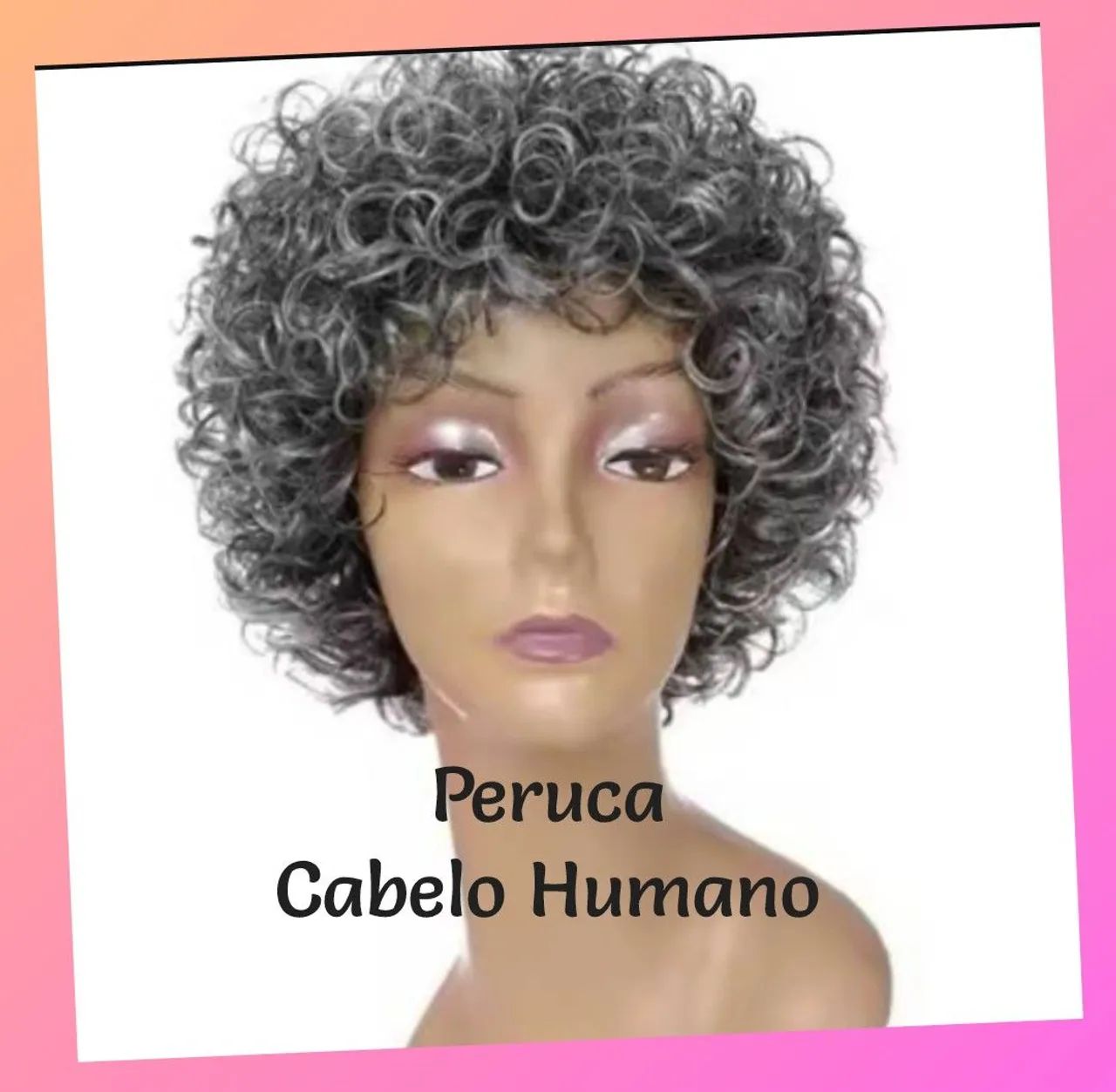 Peruca Grisalha Nova Cabelo Humano 