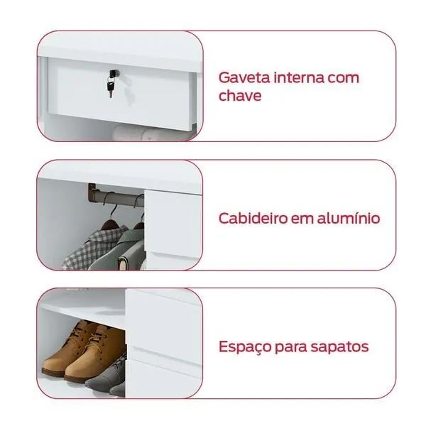 Criado-Mudo Vedra Funcional para Casal - Foto 2