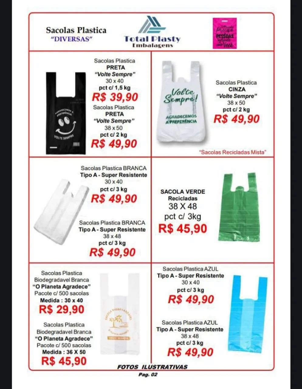 Embalagem e muita variedade para seu estabelecimento 