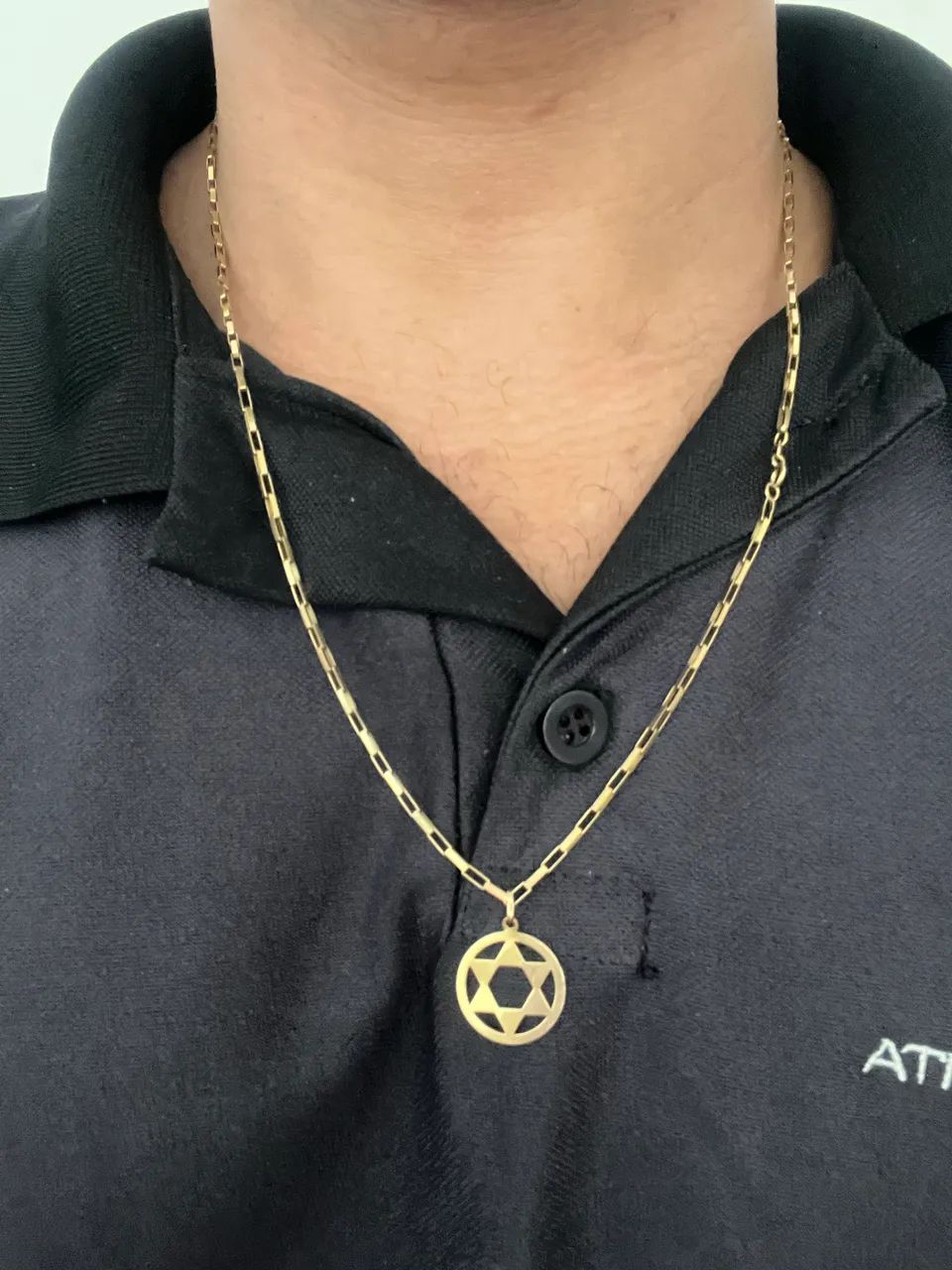 Corrente maciça com pingente ouro 18k  - Foto 2