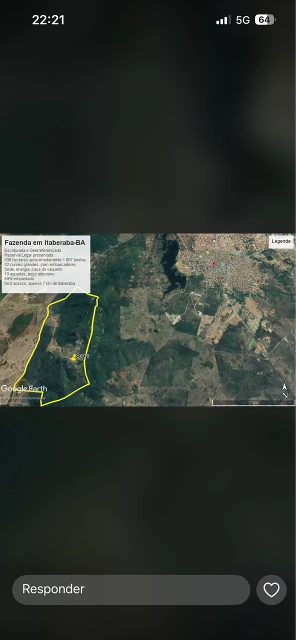 Vendo fazenda a 7km de Itaberaba 