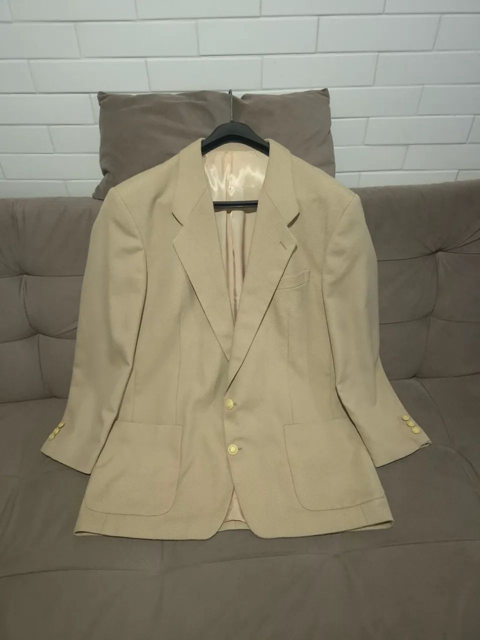 blazer pierre cardin bege masculino