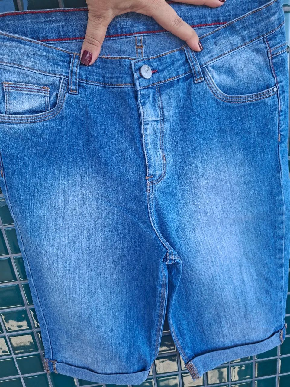 Bermuda Jeans tamanho 38 Semi Nova - Foto 2
