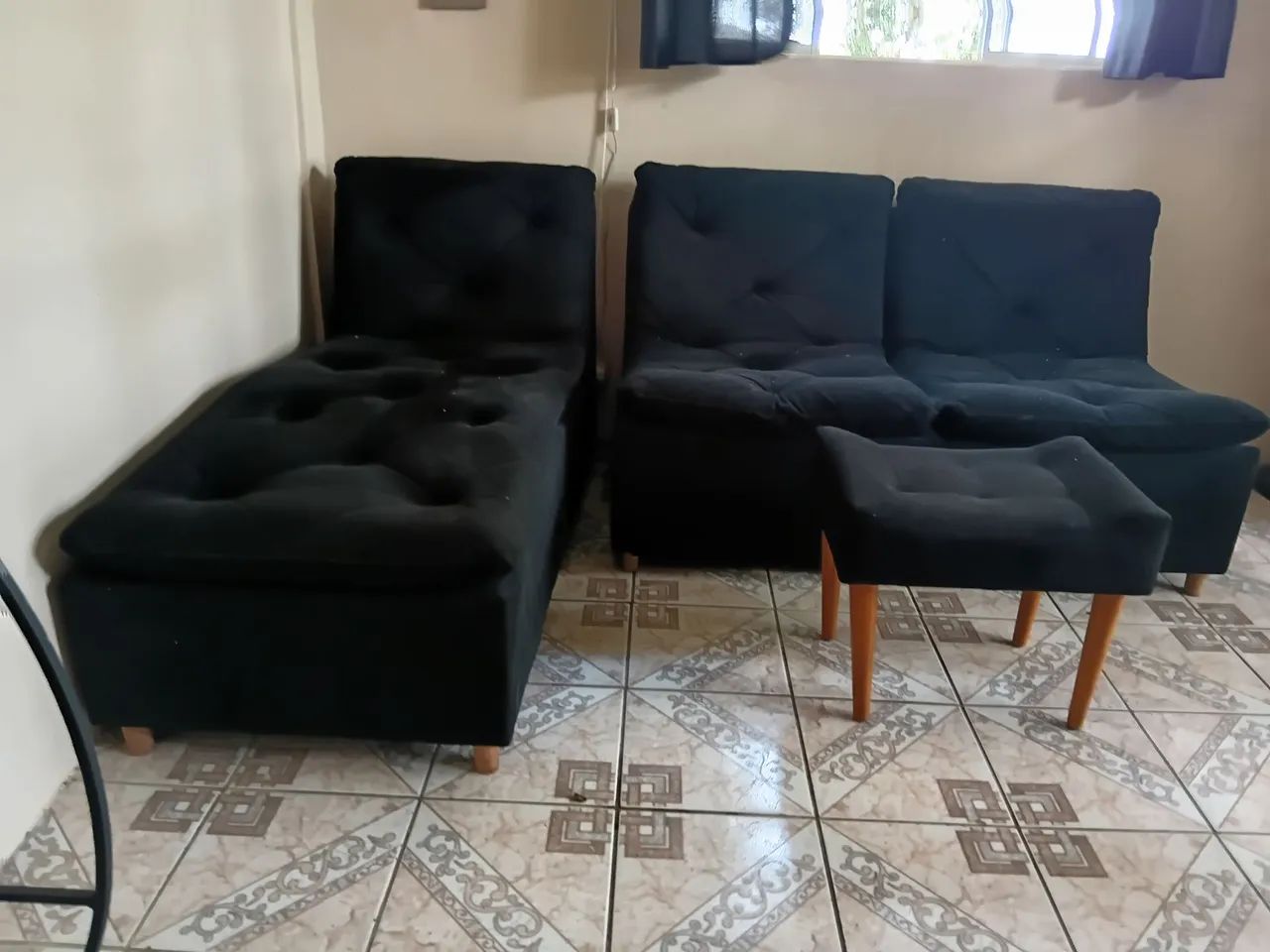 Sofa modulado 1,20 comprimento com diva de 1,5 preto - Foto 2