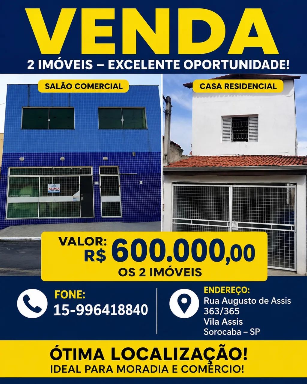 2 imóveis para venda 