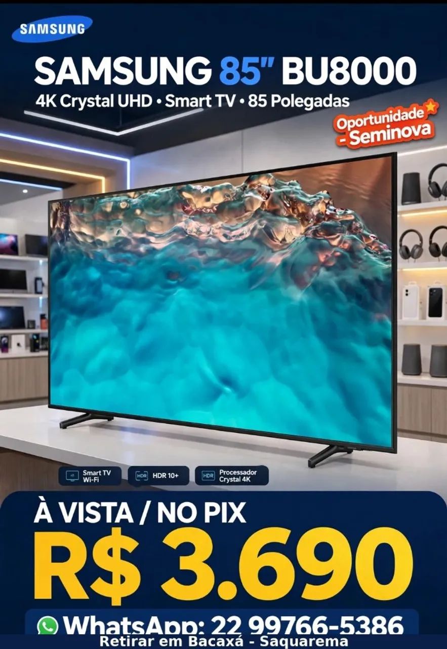 Tv 85" Smart 4k Samsung top - Foto 4