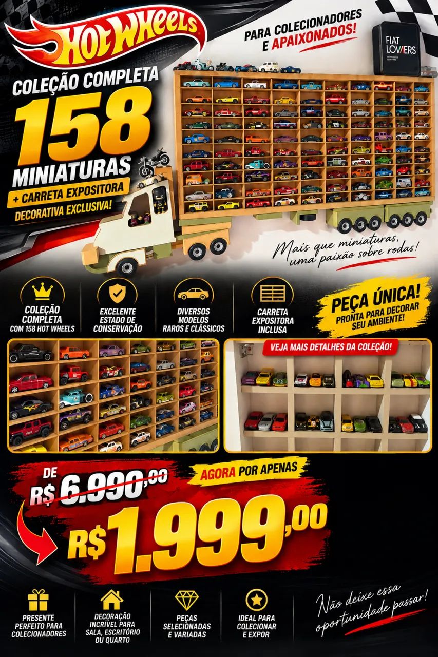 COLEÇÃO HOT WHEELS - 158 MINIATURAS