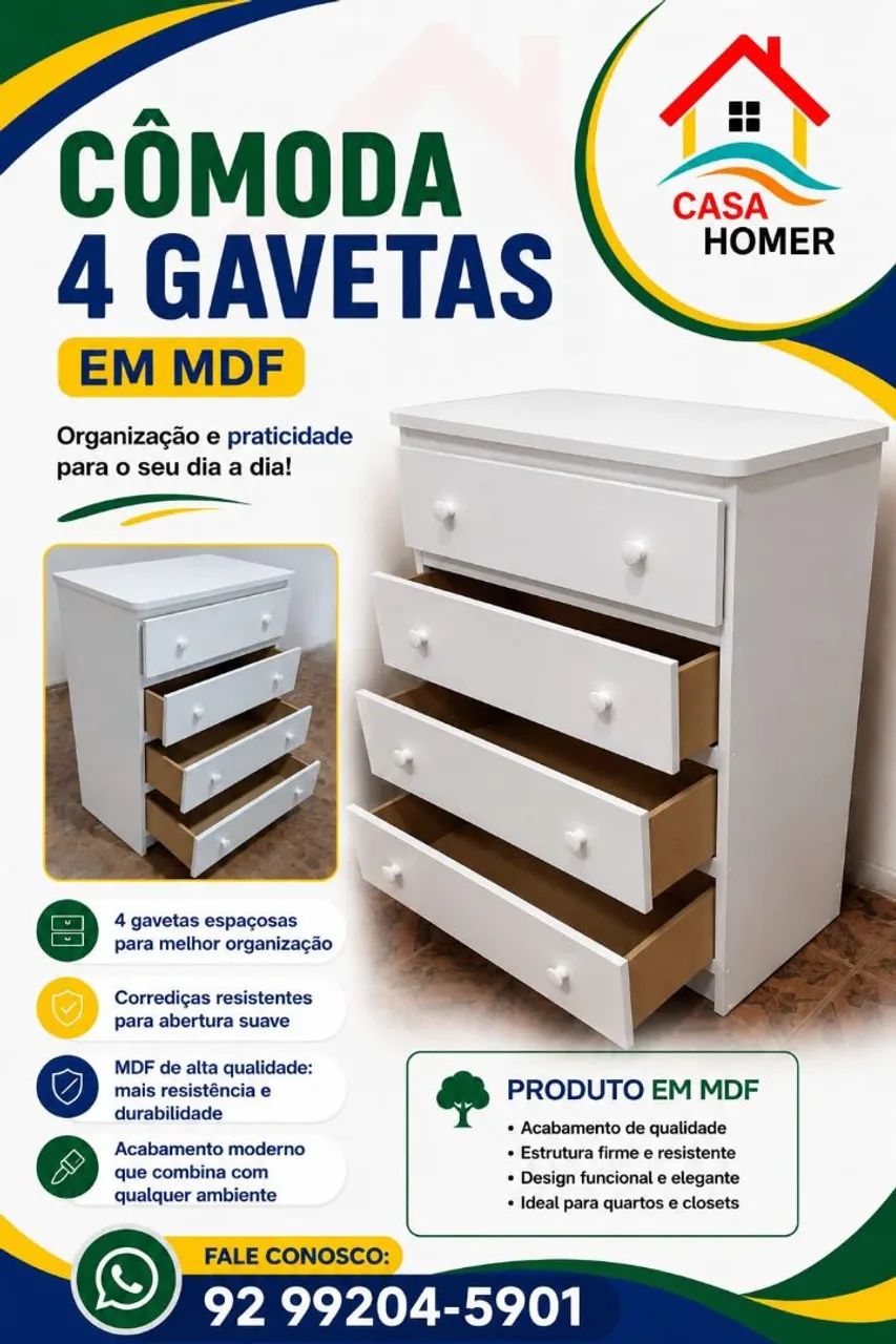 CÔMODA 4 GAVETAS 
