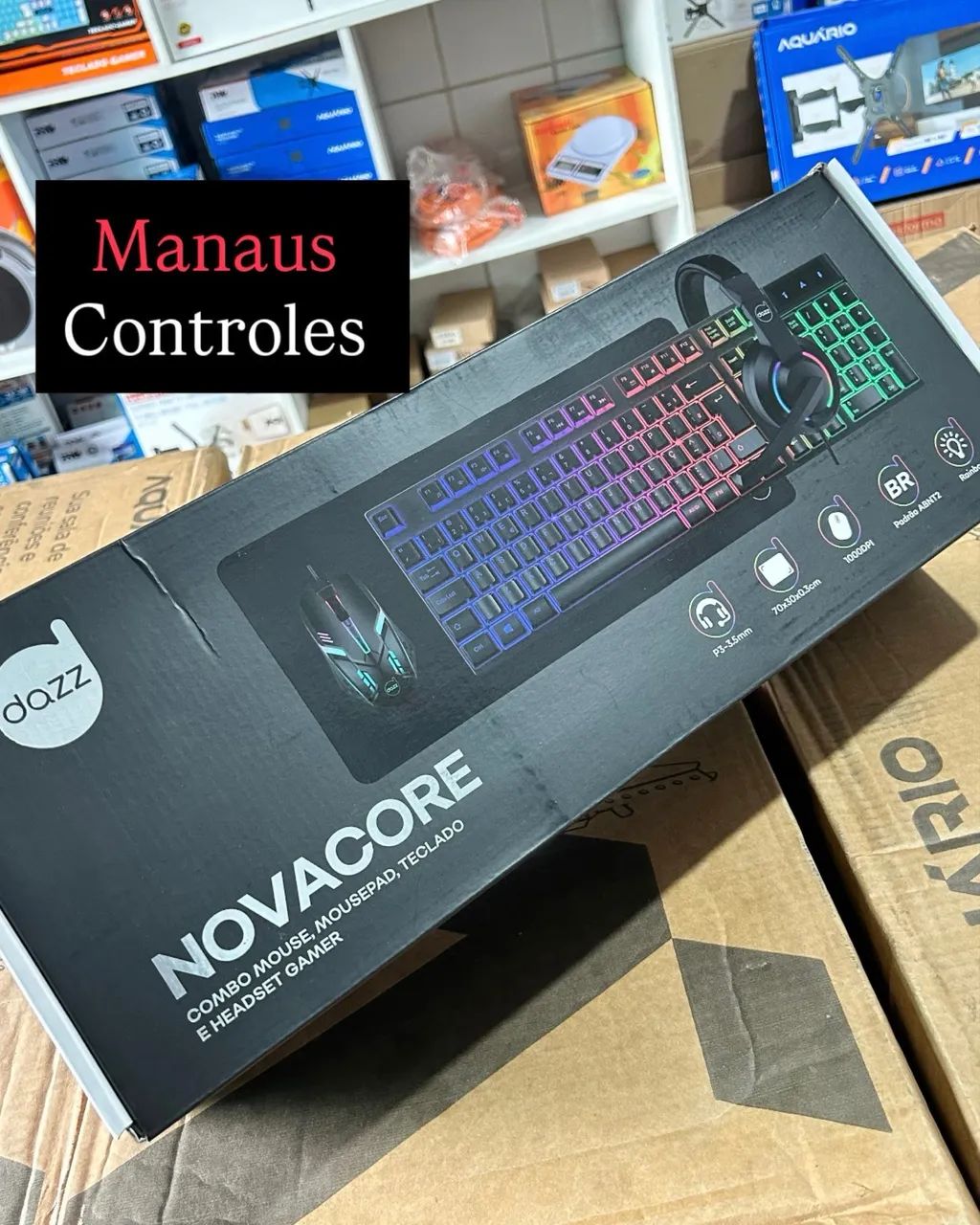 Kit Teclado e Mouse + Headset Gamer 