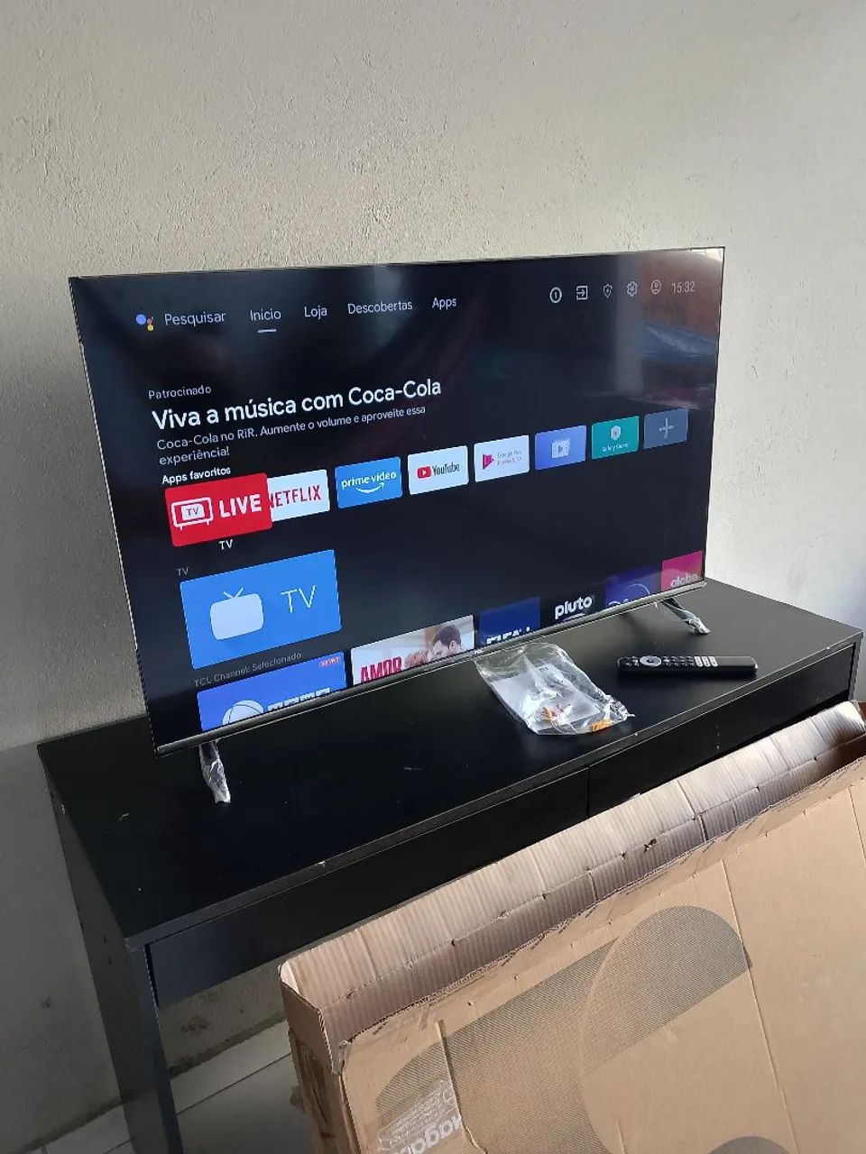 TV SMART TCL ANDROID 43 POLEGADAS (6 MESES DE USO). NOVA NA CAIXA.