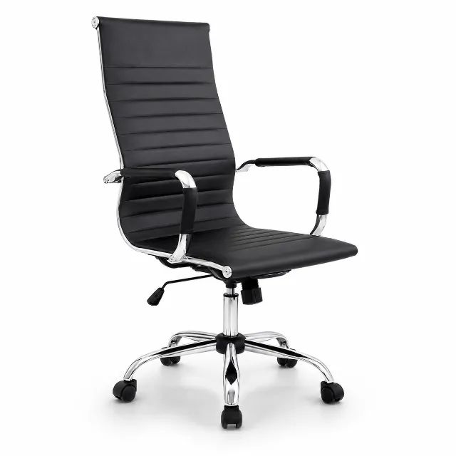 Cadeira Executiva Presidente Preta Estilo Charles Eames Sofisticada 32997